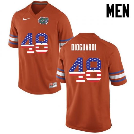 Men's Florida Gators #48 Brett DioGuardi NCAA Nike Orange USA Flag Fashion Authentic Stitched College Football Jersey YZO4562LH